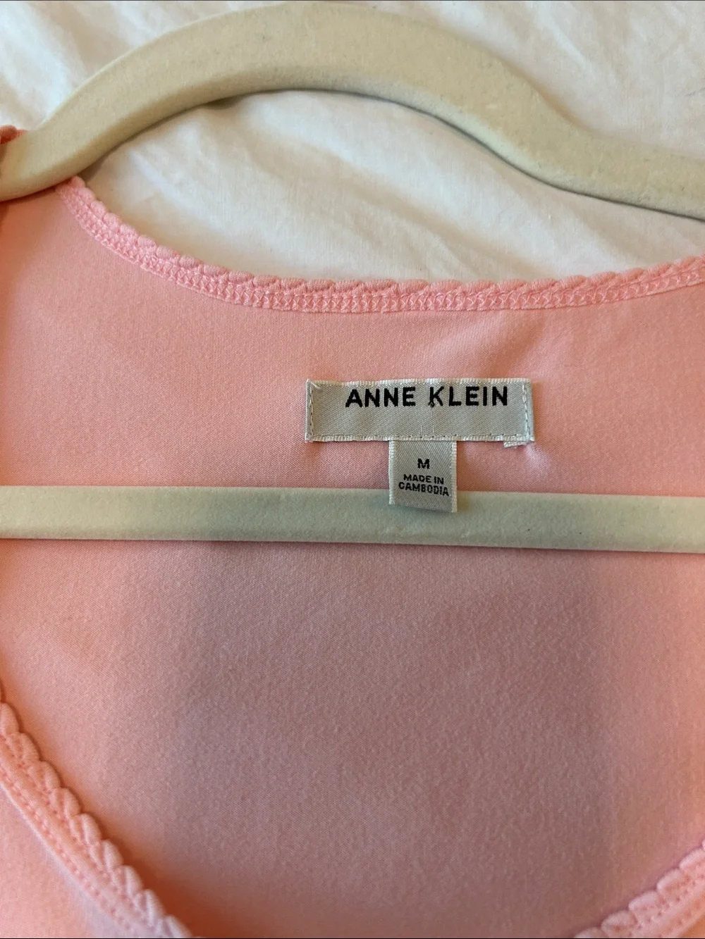 Anne Klein Peach Short-Sleeve Henley Top with Light Blue Floral Lounge Pants